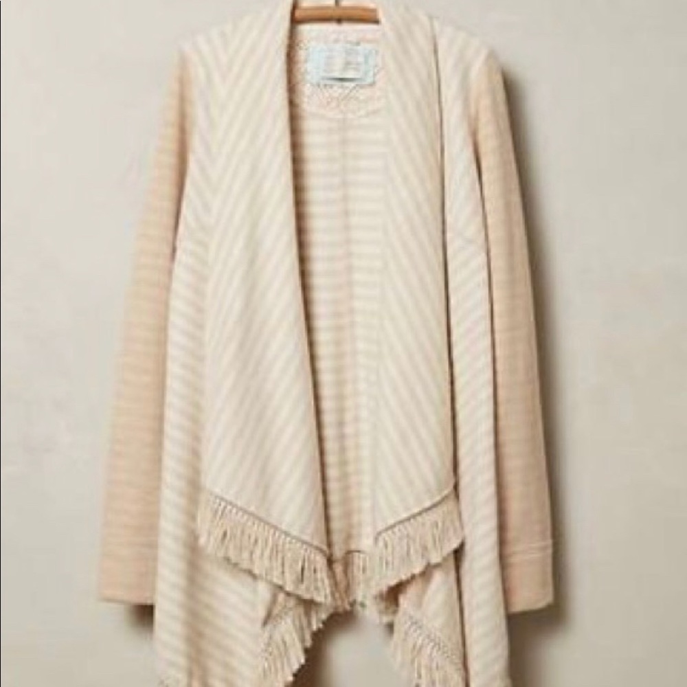 Anthro Saturday Sunday Elise Fringe Open Sweater